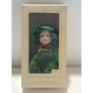 Hallmark 1984 Amanda Porcelain‎ Christmas A Time Of Memories VTG Doll Ornament